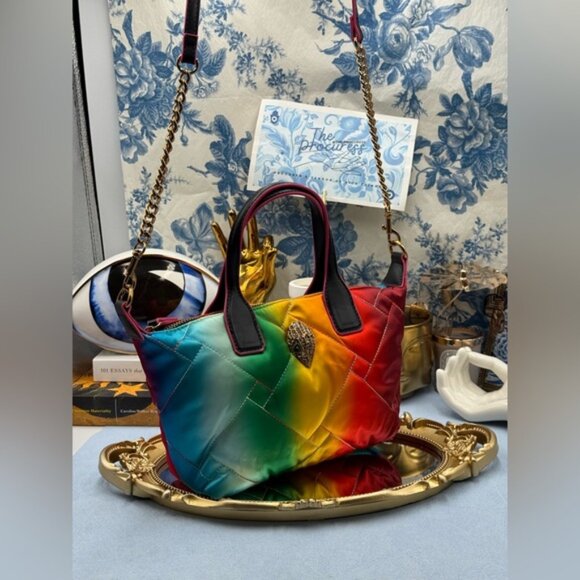 🆕 KURT GEIGER LONDON 🧿 NWOT Small Recycled Shopper Crossbody Bag, Rainbow - Picture 2 of 15